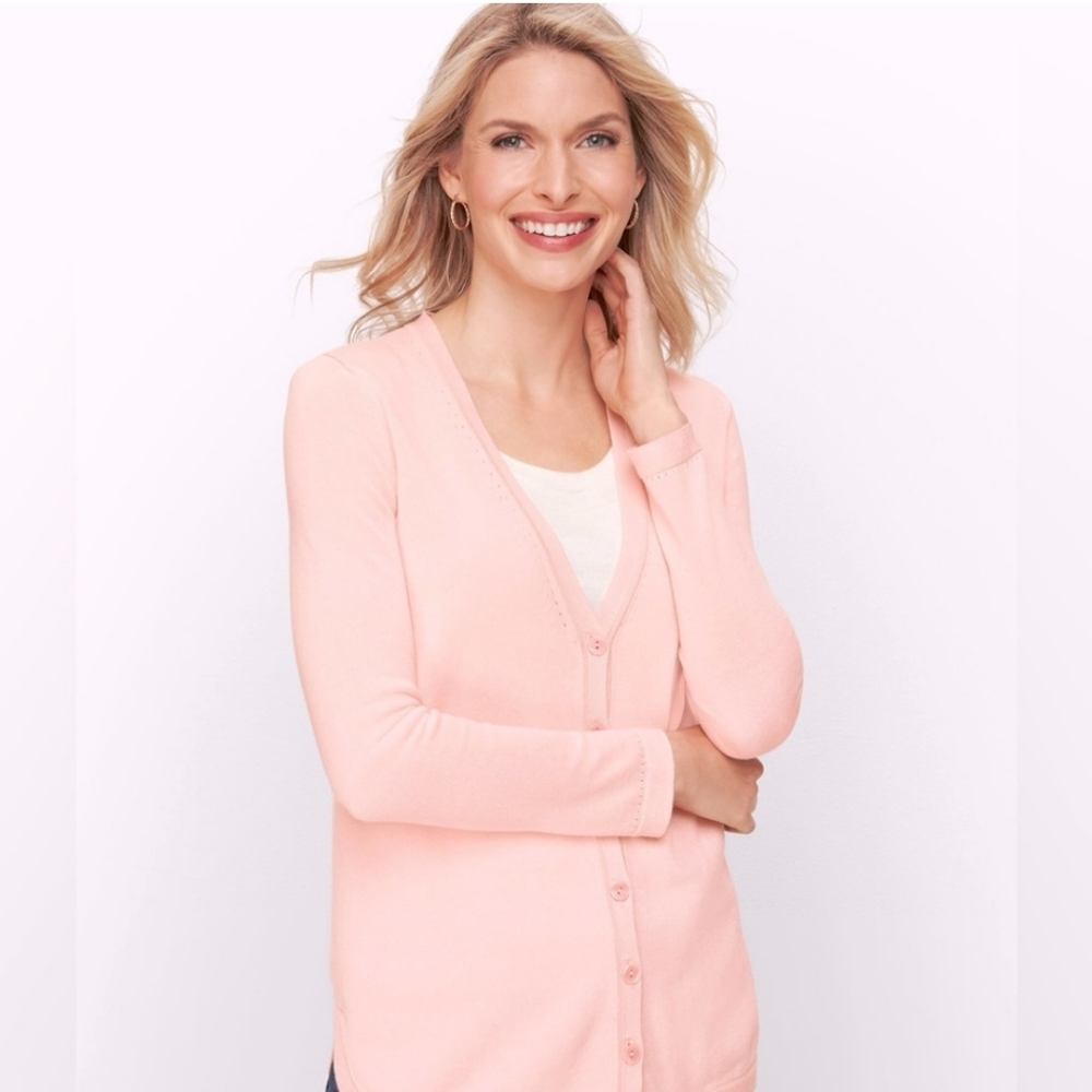 Talbots Pale Pink Long Cardigan NWOT